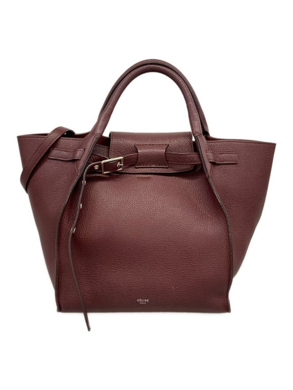 Celine Shoulder Bag Big Small With Long Strap Bordeaux 2-Way Leather